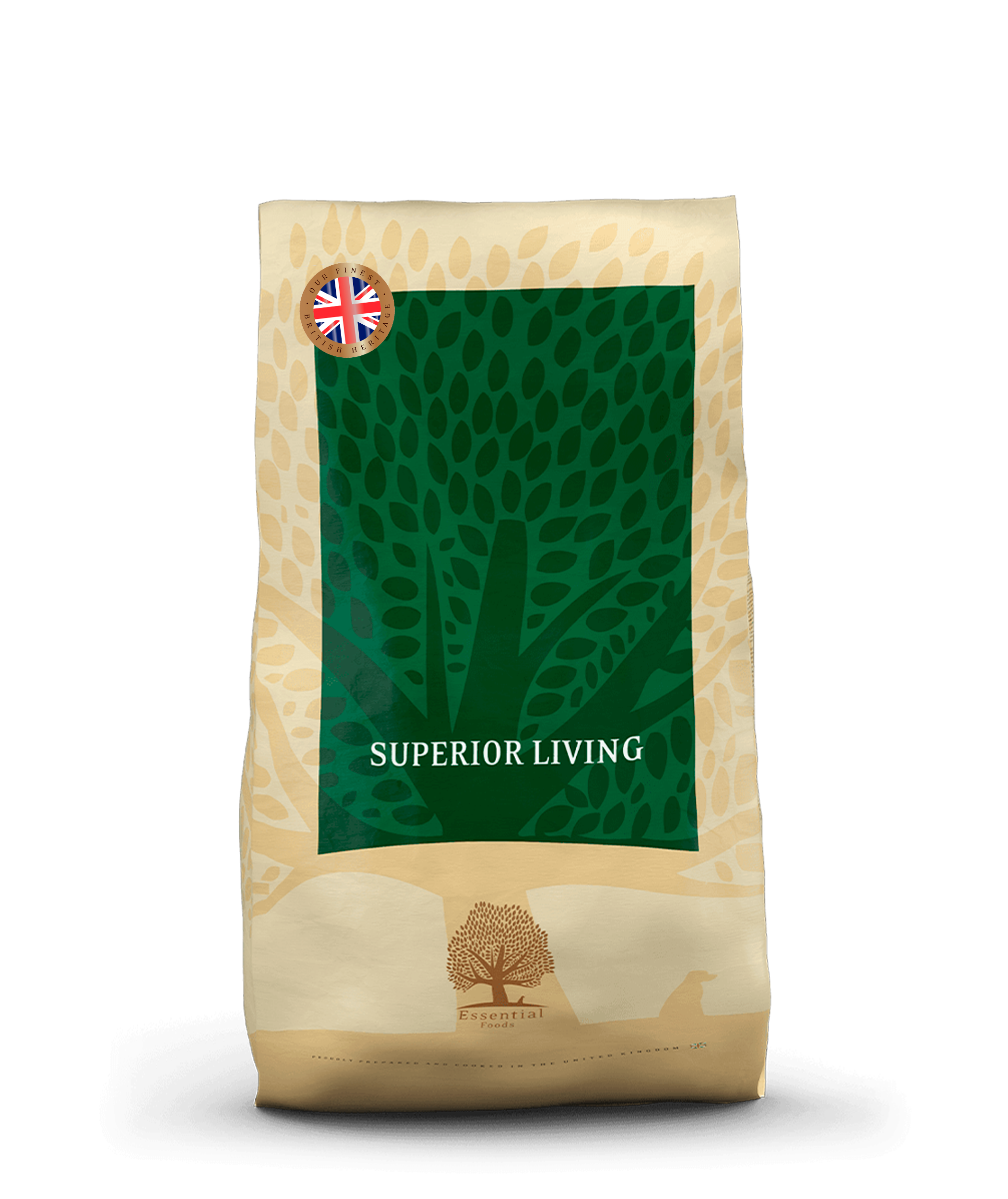 Premium hondenbrokken Essential Foods Superior Living met kip en eend voor volwassen honden